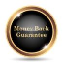 Money back guarantee gold icon.